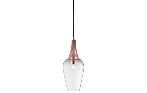 ceiling lamp copper+glass, E27, 1X60W