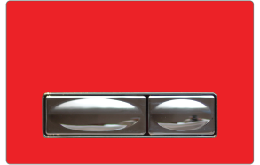 flush plate Design, red, metal+glass