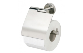 BOSTON toilet-paper roll-holder with lid, polished, no screw assembling