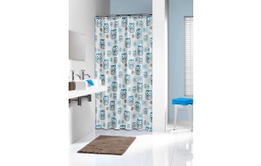 OWL  shower curtain vinyl,blue,180x200cm