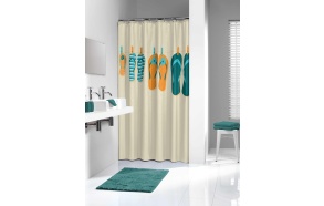 SLIPPERS shower curtain textile,orange 180x200