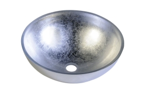 MURANO ARGENTO 40x13cm glass basin, silver