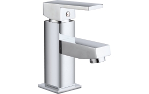 SMALL basin mixer without pop up waste, 155 mm, chrome