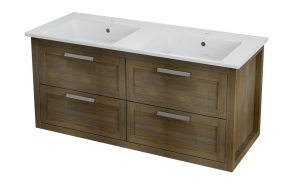LARITA vanity unit 120x55x48cm,oak wood, graphite (no basin)