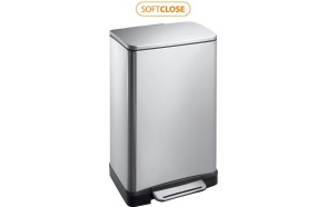 E-BIN step bin 20l, Soft Close, brushed stainless steel