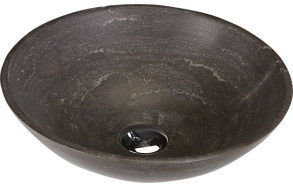 BLOK stone washbasin diameter 40cm, mat blue stone
