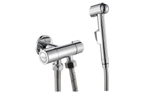 Bidet sprayer with double valve, chrome