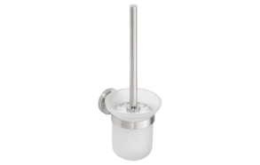 X-STEEL Wall Mounted Toilet Brush/Holder, brushed stainless steel (110x370x145 mm)