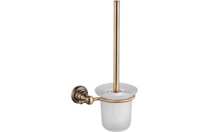 DIAMOND wall-hung toilet brush, frosted glass, bronze