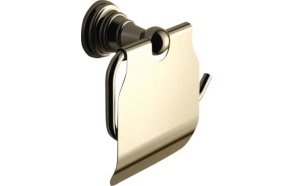 DIAMOND Toilet paper holder with cover, bronze