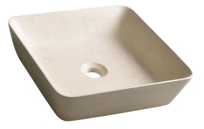 BLOK 14 Stone Washbasin 40x40x10cm, matt beige
