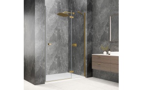 GLOBE GOLD MATT Alcove Shower Door 800mm, clear glass, right