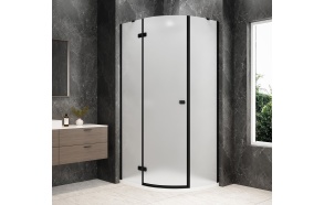 GLOBE BLACK Quadrant Shower Enclosure 1000x800mm, matt glass, left