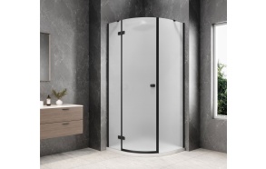 GLOBE BLACK Quadrant Shower Enclosure 1000x1000mm, matt glass, left