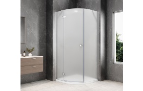 GLOBE CHROME Quadrant Shower Enclosure 1000x1000mm, matt glass, left