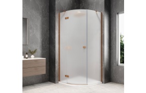 GLOBE COPPER MATT Quadrant Shower Enclosure 1000x1000mm, matt glass, left