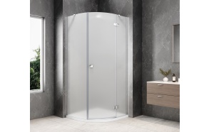GLOBE CHROME Quadrant Shower Enclosure 900x900mm, matt glass, right