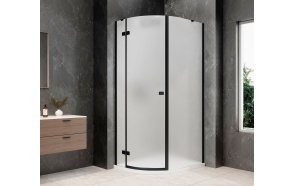 GLOBE BLACK Quadrant Shower Enclosure 800x900mm, matt glass, left