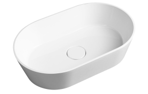 GERANO washbasin including drain cover 60x38cm, cultured marble, white