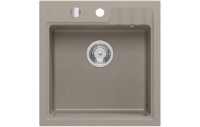Granite kitchen mono sink, 50x52cm, taupe