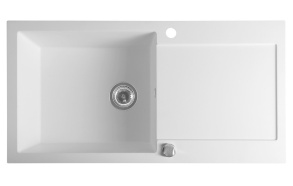 kivimassist köögivalamu sifooniga 97x50cm,  valge