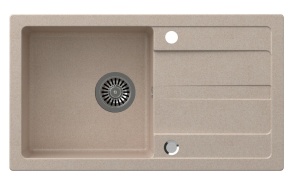 Inset Granite Sink with drainer, 77x44cm, beige