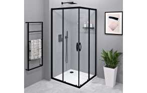 SIGMA SIMPLY BLACK Square screen 900x900 mm, corner, clear glass