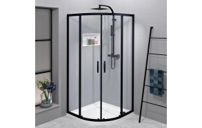 SIGMA SIMPLY BLACK Quadrant Shower Enclosure 1000x1000mm, R550, clear glass