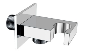 Shower Hose Outlet/Connector/Bracket, square/chrome