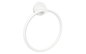 X-ROUND WHITE Towel Ring Holder, white