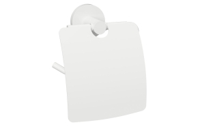 X-ROUND WHITE Toilet Paper Holder with Cover, white