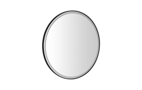KADRIS round mirror with LED lighting, ø 60cm, black matt