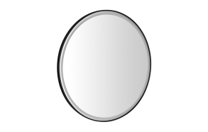 KADRIS round mirror with LED lighting, ø 80cm, black matt