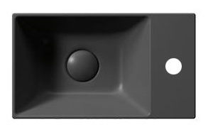 KUBE X Ceramic Washbasin 40x23 cm, right/left, black matt
