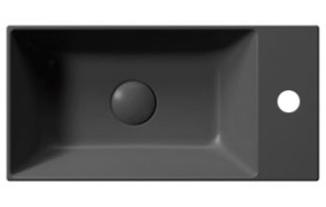 Keraamiline valamu KUBE X 50x25 cm, parem/vasak, matt must