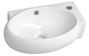 RIBERA Ceramic Washbasin 43x28,5x15 cm, wall-mounted (tap hole on the right)