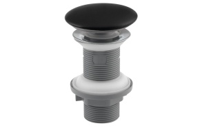 Washbasin Waste 5/4“ click-clack, (H) 20-70mm, ceramic plug, matt Black