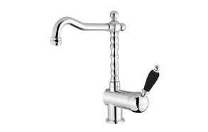 KIRKÉ BLACK Kitchen Mixer Tap, black lever, chrome