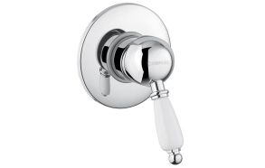 KIRKÉ WHITE Single Lever Concealed Shower Mixer Tap Lever white,1 outlet, chrome