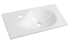 AQUA Cultured Marble Washbasin 50,5x1,8x25cm, white