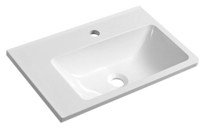 ARANA Cultured Marble Washbasin 56x11x35cm, white, left