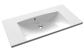 MARIA Cultured Marble Washbasin 90x46cm, without tap hole, white