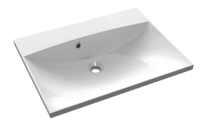 MARIA Cultured Marble Washbasin 60x46cm without tap hole, white