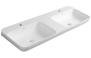 NIAGARA double washbasin 1200x140x400mm, matt white