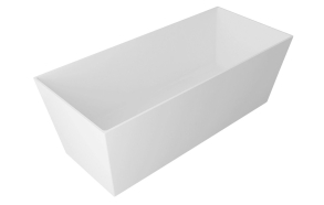 KVADRIE - Cultured Marble Bath 1590x650x550mm, glossy white