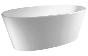 TESS Cast Marble Freestanding Bath 157x70x67cm, White