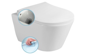 AVVA Wall Hung Combined Bidet Toilet, Rimless, 35,5x53 cm, white