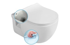 BRILLA Wall Hung Combined Bidet Toilet, Rimless, 36,5x53 cm, white