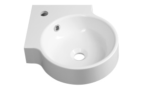 KAORI corner washbasin, Cultured Marble 38x38cm, white