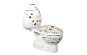 KID Children's Close Coupled Toilet, S-trap, decor